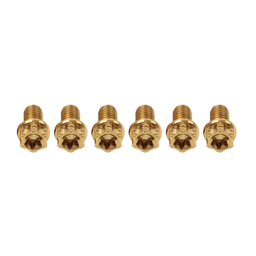 6pcs M6x25mm Titanium Torx Head Flange Bolts for Bike Motorcycle