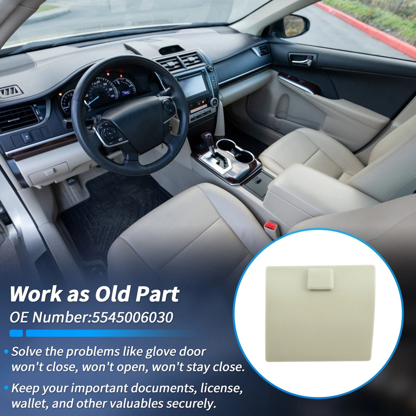 Glove Box Holder for Toyota Camry (2012–2015) 5545006030 Beige Plastic