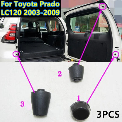 3 x Rear Trunk Tailgate Rubber Stopper Cushion for Toyota Prado (2002–2009)