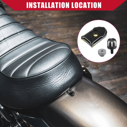 Set of 4 Seat Bolt Screws with Knob Cover Nuts for Harley Softail