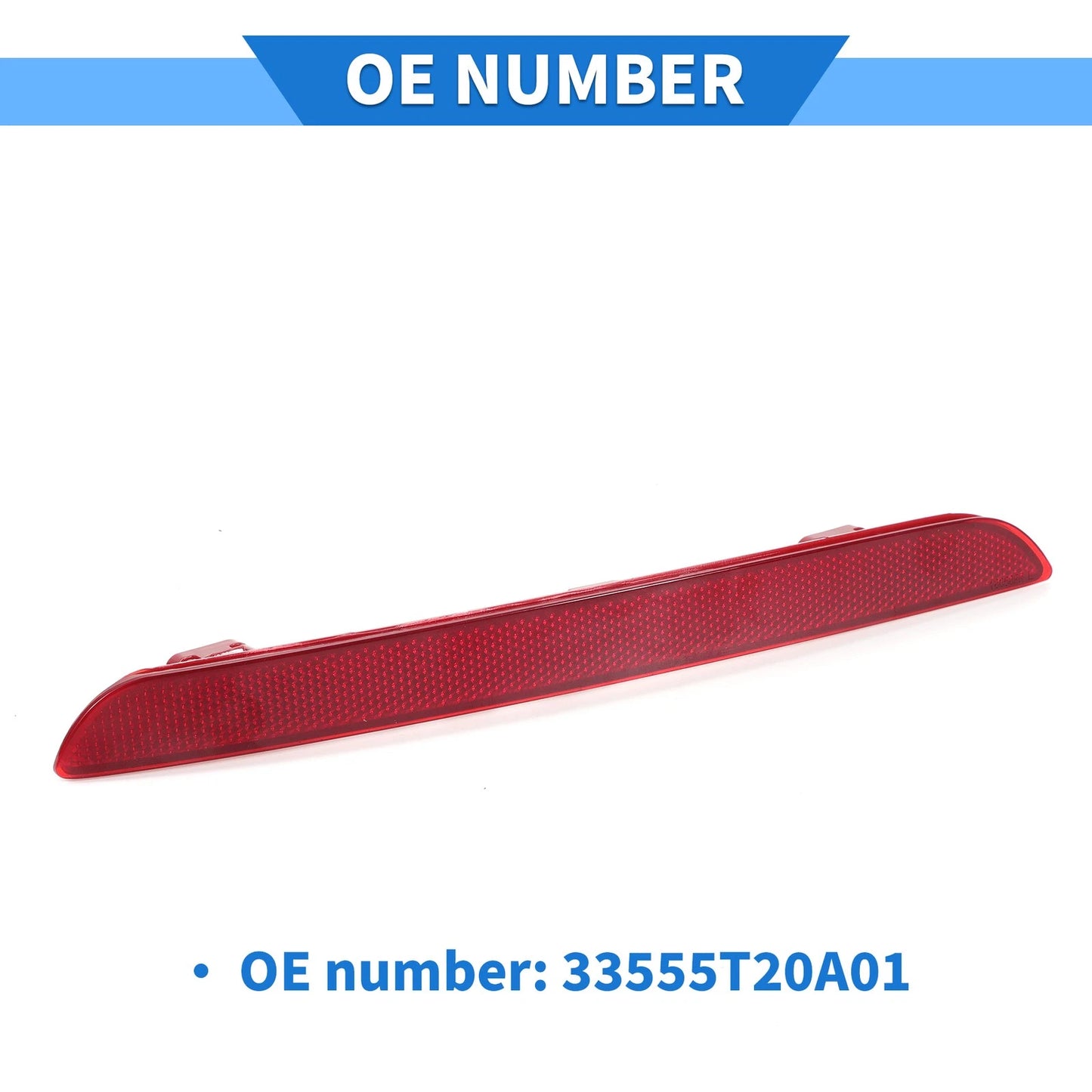 Rear Left Bumper Reflector No. 33555T20A01 for Honda Civic (2022–2023) Red