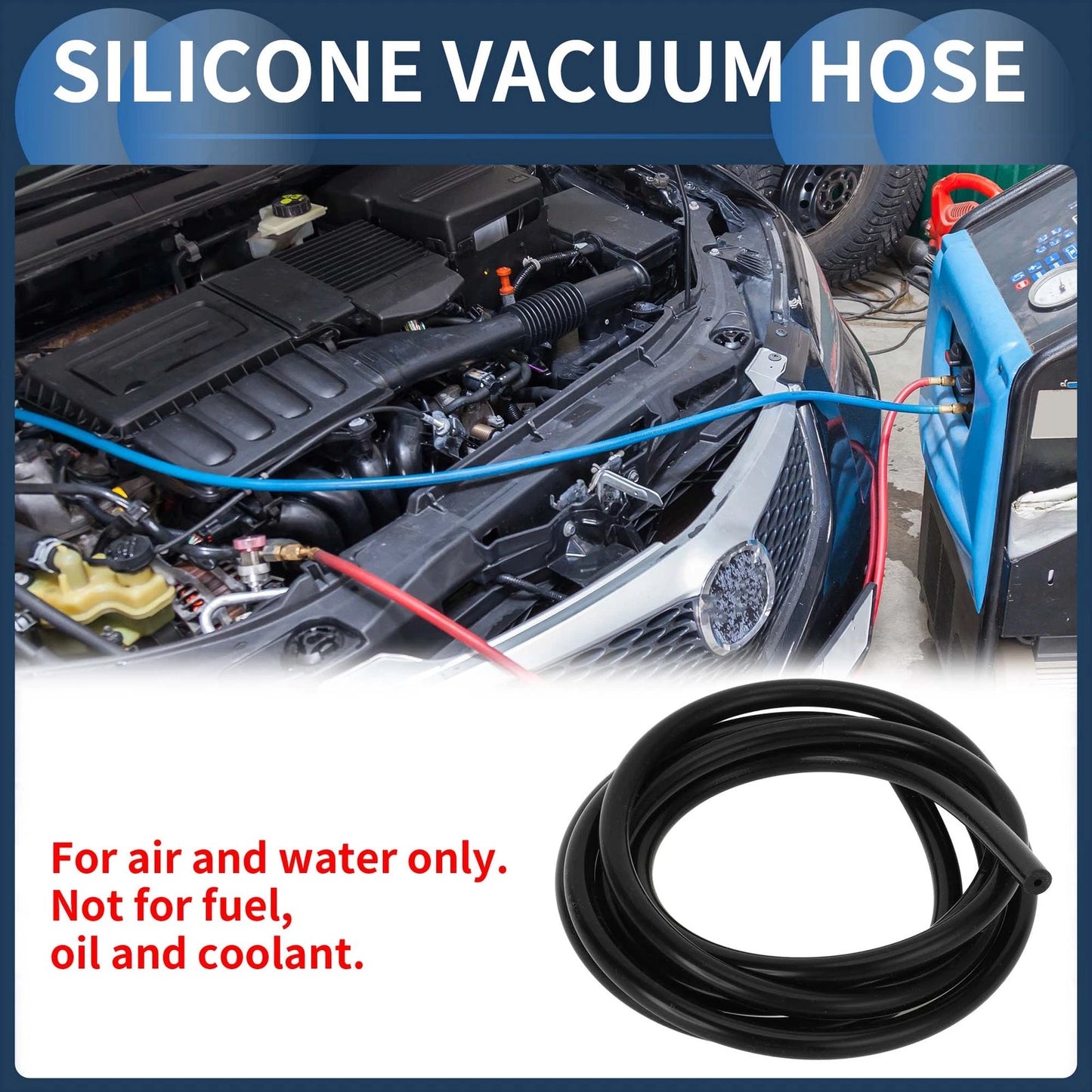 6.6FT 1/16" ID Silicone Vacuum Tubing Hose for Air Water