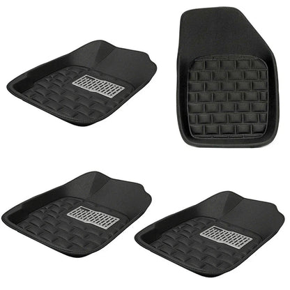 5 x Black PU Leather All Weather Car Floor Mats for Front & Rear