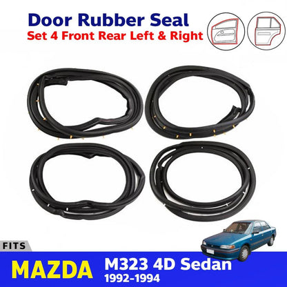 Door Rubber Seal Weatherstrip Set 4 Fits Mazda 323 4D Sedan BG Serie 1992-94 D07