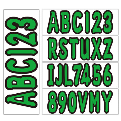 3" Boat Registration Numbers and Letters Decals Custom Green