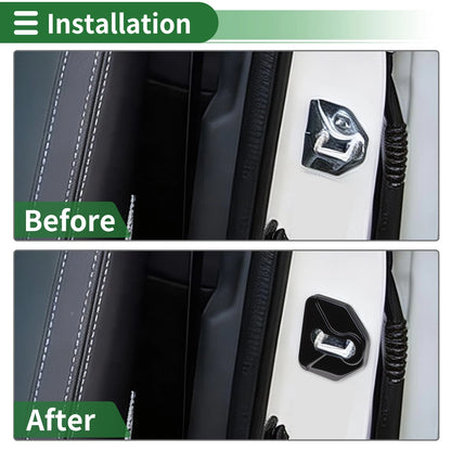Set of 4 Car Door Lock Latches Cover for Subaru Forester (2004–2024) Metal Black