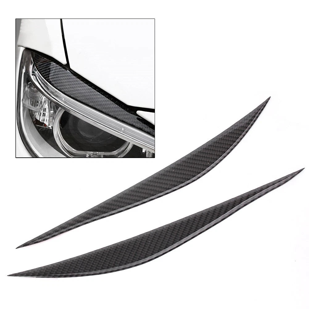 2X Headlight Eyebrow Cover Trim for BMW 3 Series F30 (2013–2017) Carbon Fiber