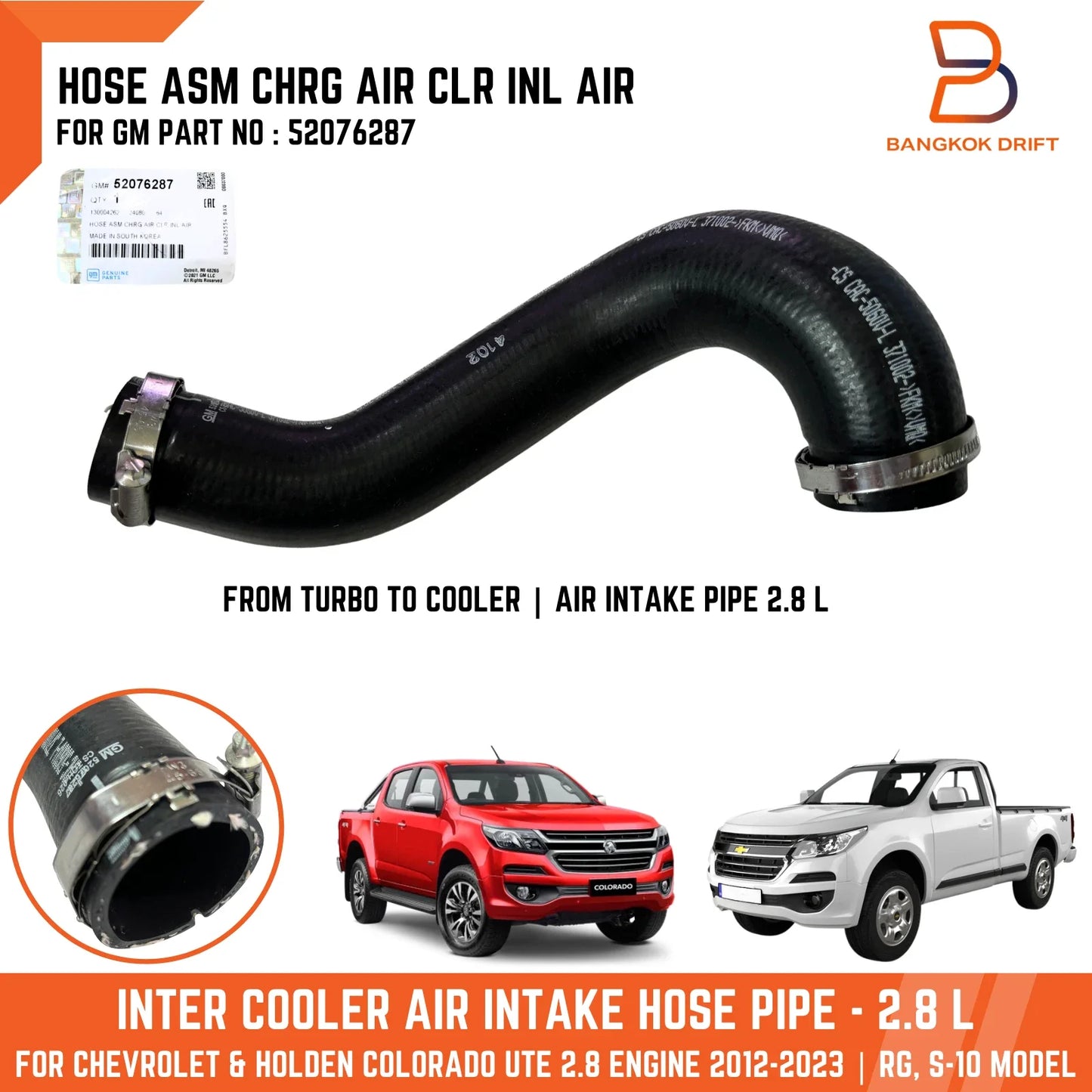 Turbo Intercooler Air Intake Hose for Holden Colorado 2.8L (2012-2023)