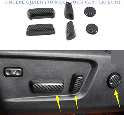ABS Carbon Fiber Power Seat Control Cover 6pc for Toyota Tundra (2014–2021)