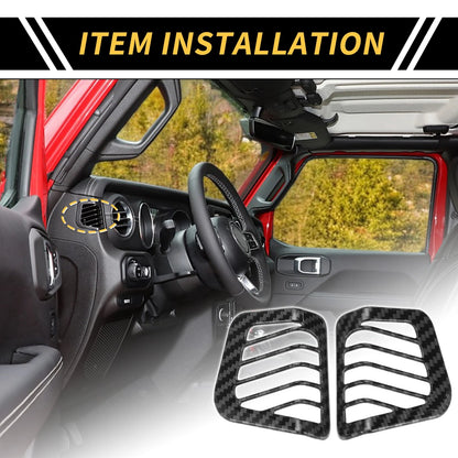 Dashboard Side Air Vent AC Outlet Cover for Jeep Wrangler JL JLU (2018–2024) Black