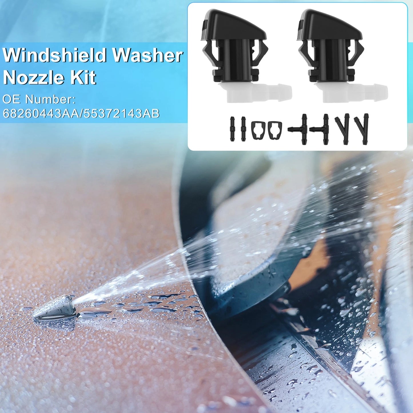 Windshield Washer Nozzle Kit for Jeep Grand Cherokee WK2 (2011–2023) 68260443AA