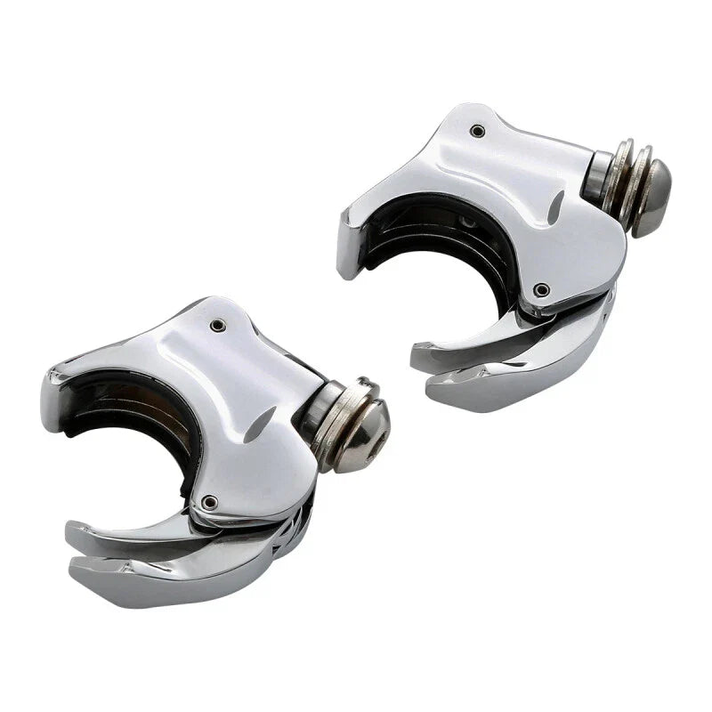 Chrome 39mm Forks Quick Release Windshield Clamps for Harley Dyna, Sportster