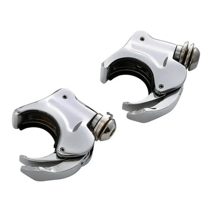 Chrome 39mm Forks Quick Release Windshield Clamps for Harley Dyna, Sportster