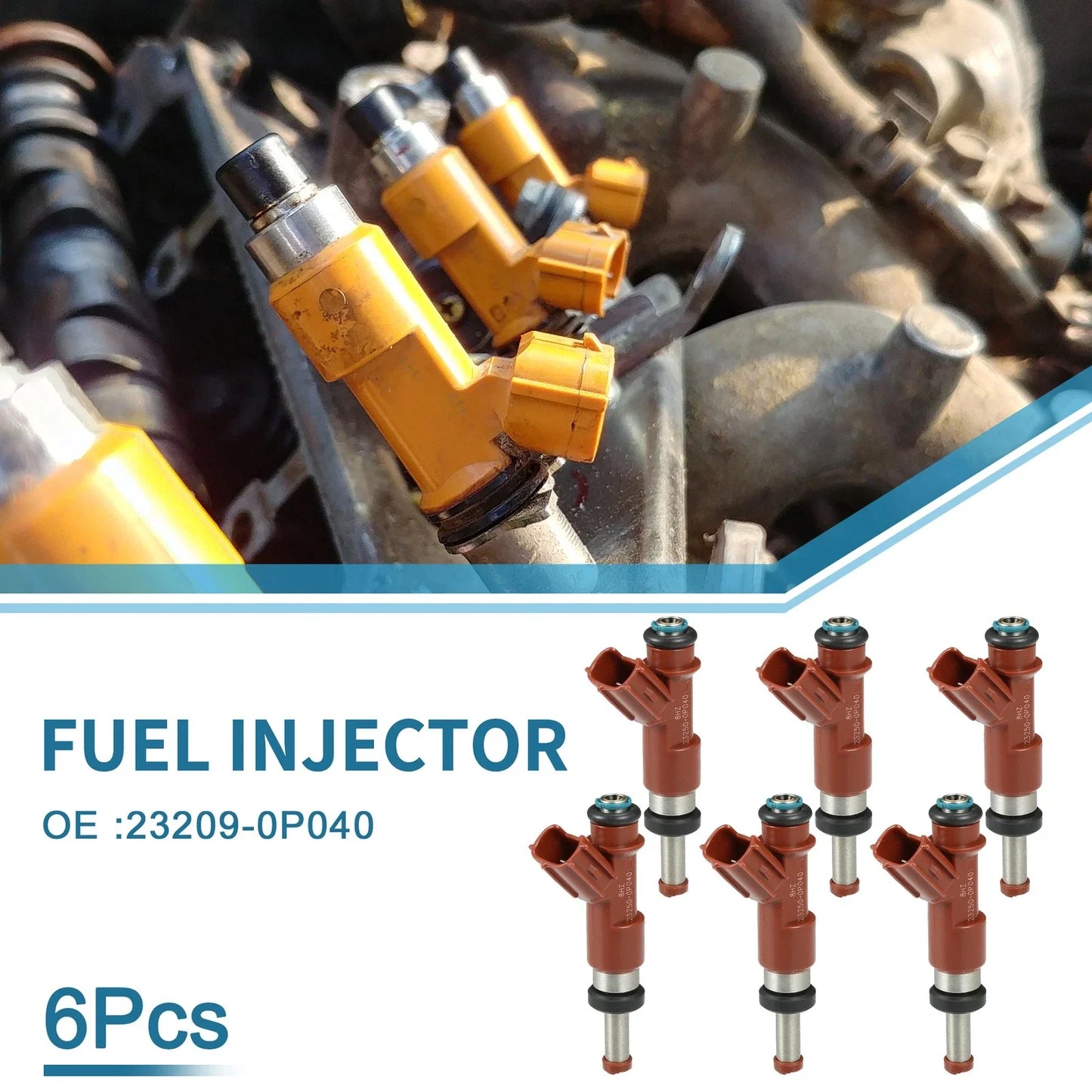 Fuel Injector 6 x No.23209-0P040 for Toyota Camry LE SE XLE 3.5L (2007-2011)