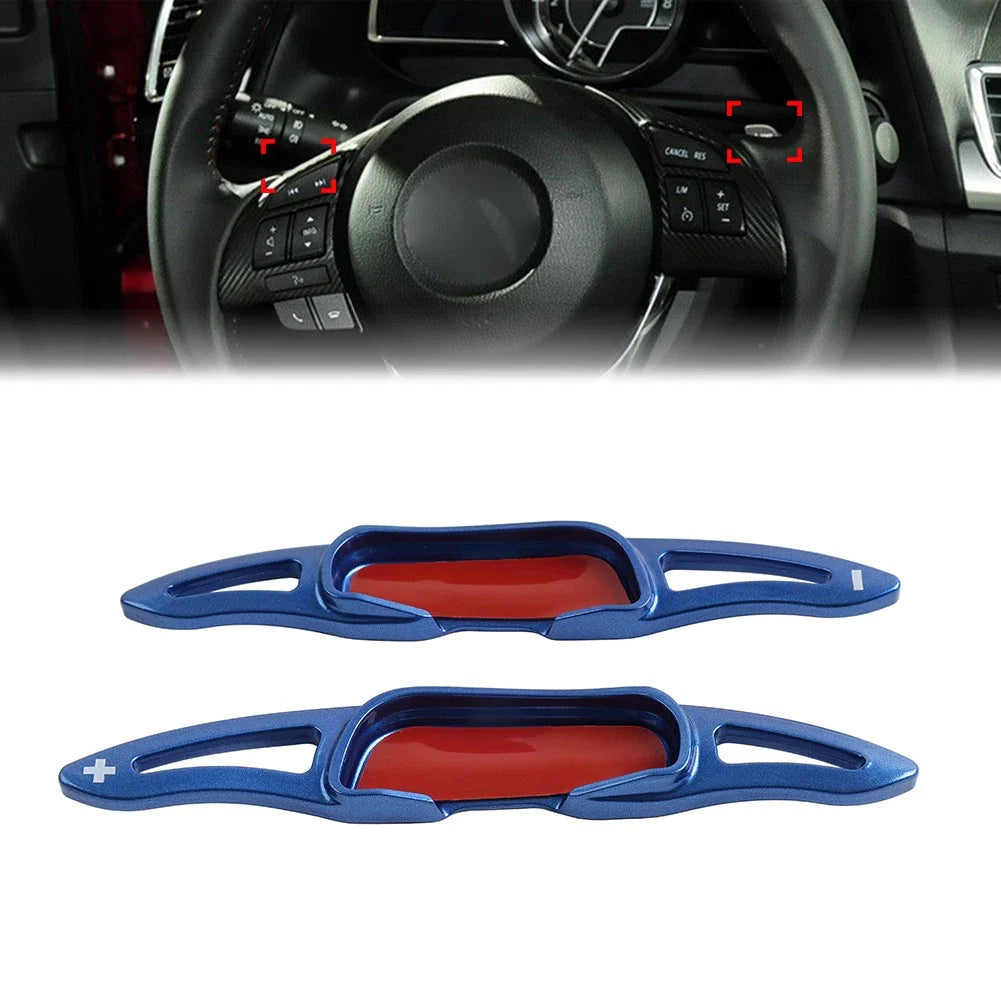 Blue Steering Wheel Shifter Paddle Extensions for Mazda 3 6 CX-3 CX-4 CX-5 MX-5
