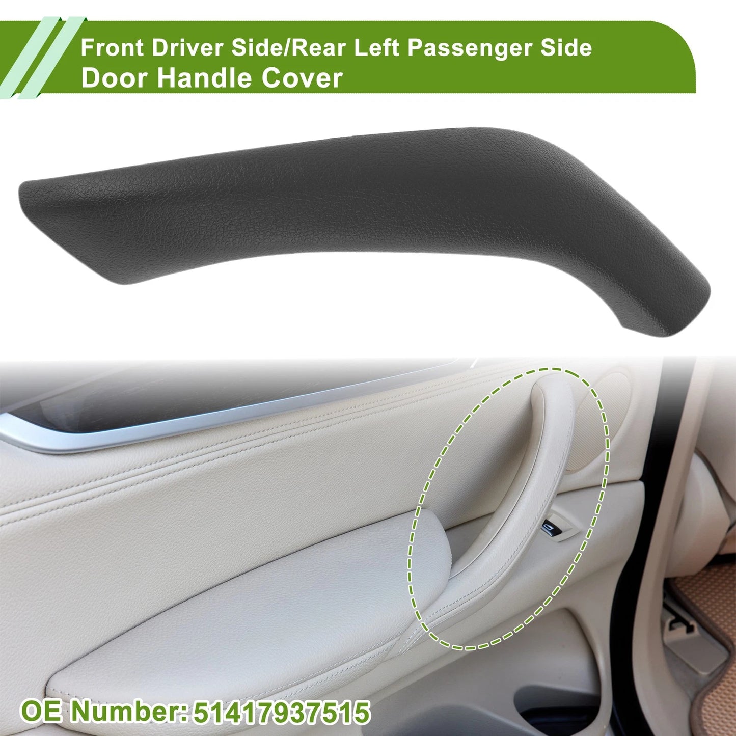 Door Panel Handle Pull Trim Cover for BMW X1 F48 F49 (2015–2020) No. 51417937515