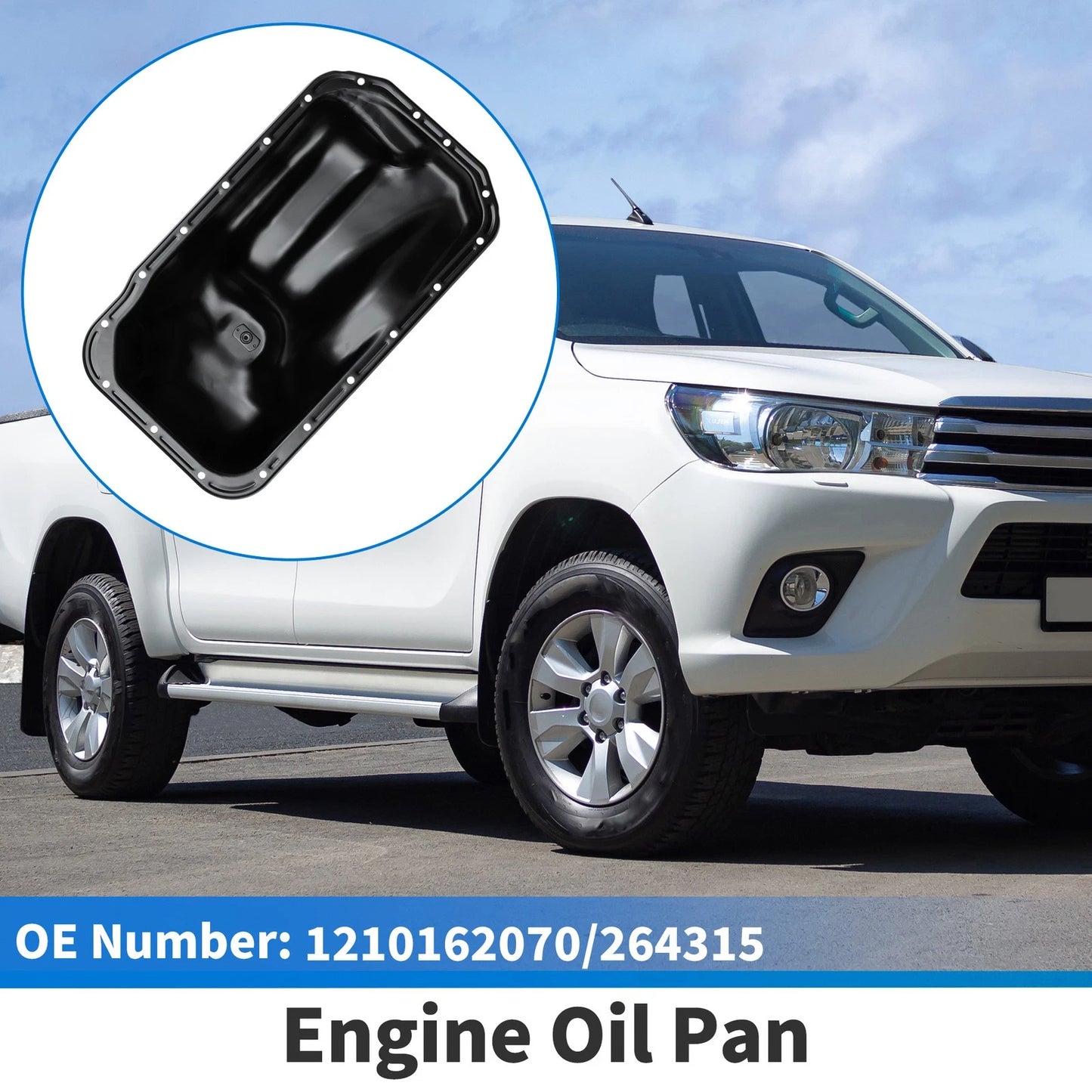 Engine Oil Pan for Toyota Tundra (2000–2004) No.1210162070/264315 Steel Black