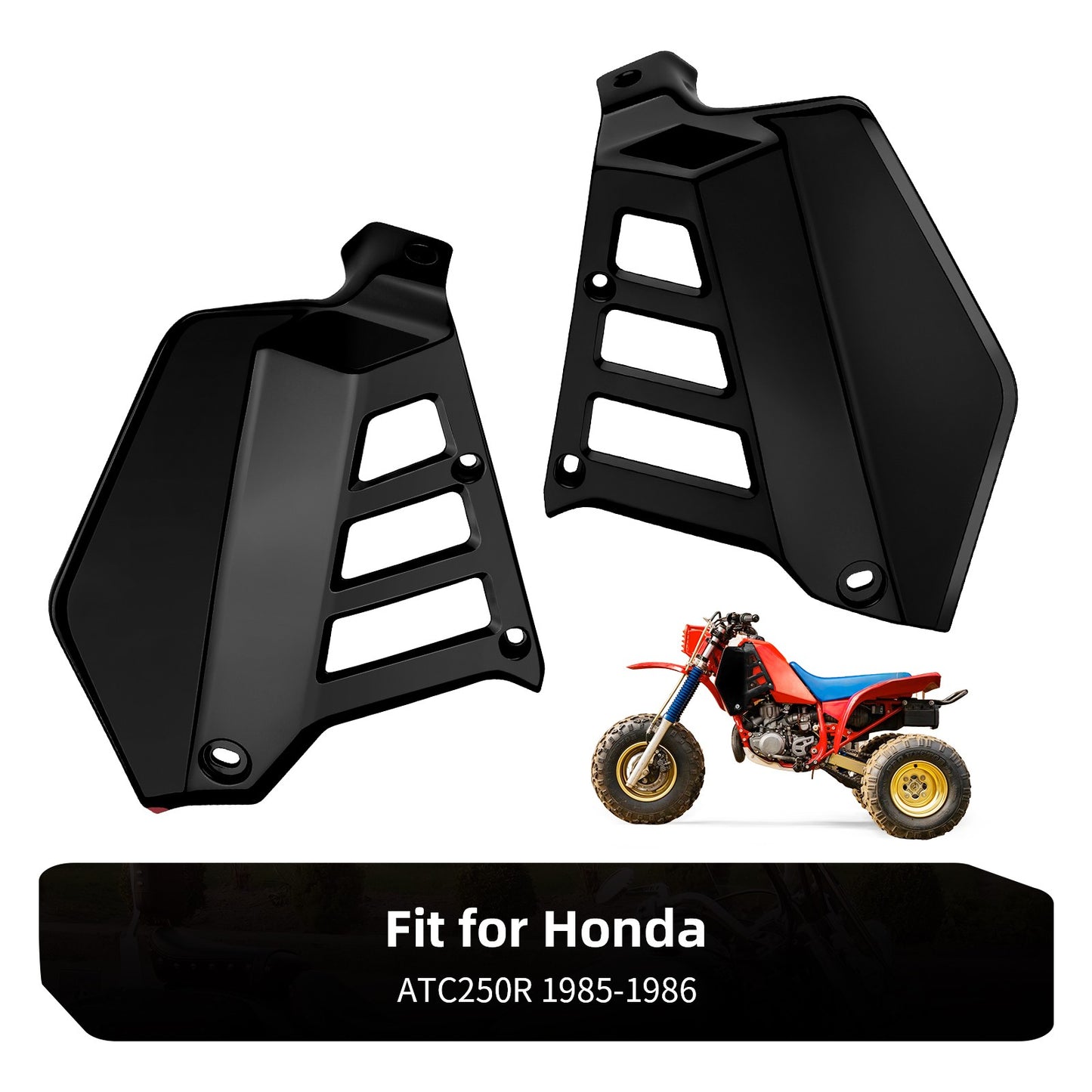 Set of 2 Black Radiator Shrouds for Honda ATC250R (1985–1986)