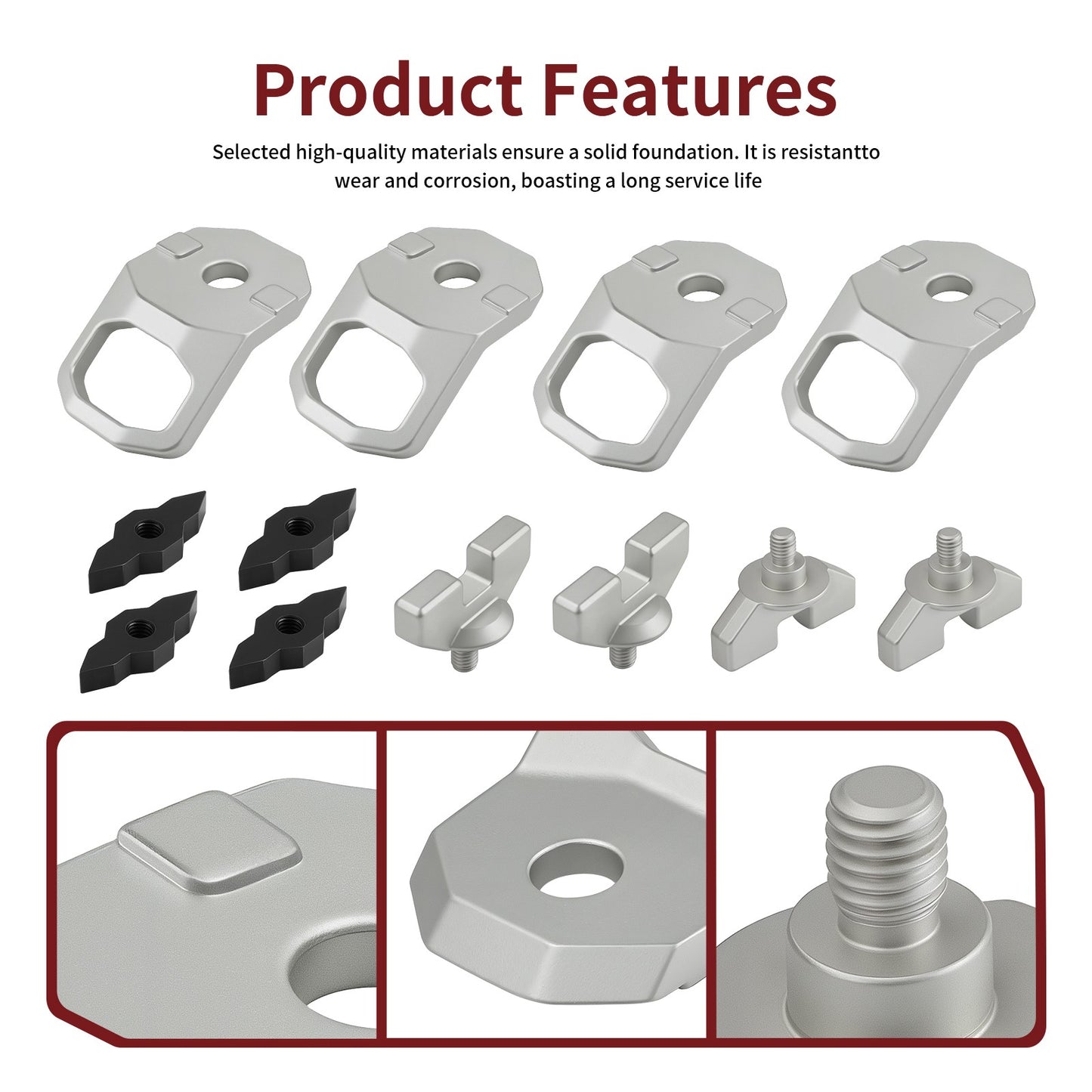 Set of 4 Lock & Ride MAX D-Rings for Polaris Ranger XD 1500 (2024–2025)