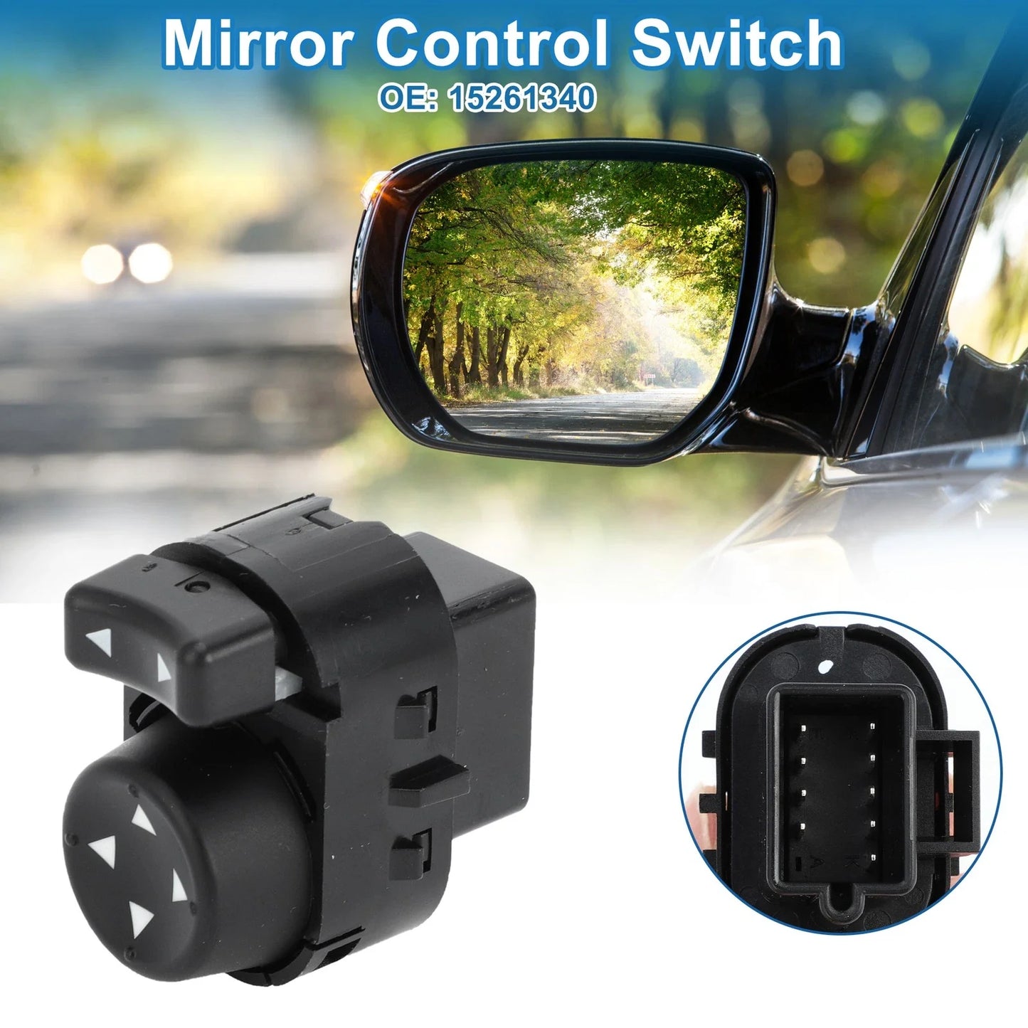 Car Mirror Switch for Chevrolet Malibu 2004-2008 Plastic Black