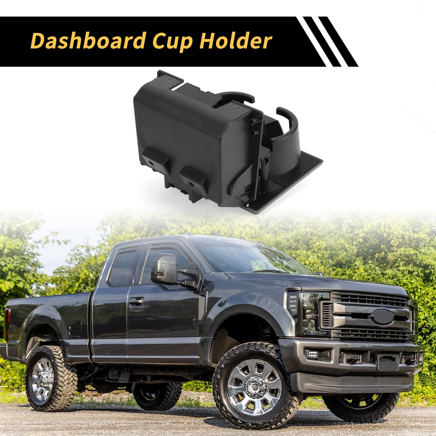 Dashboard Cup Holder for Ford F-250 F-350 F-450 F-550 (2008–2016) Gray