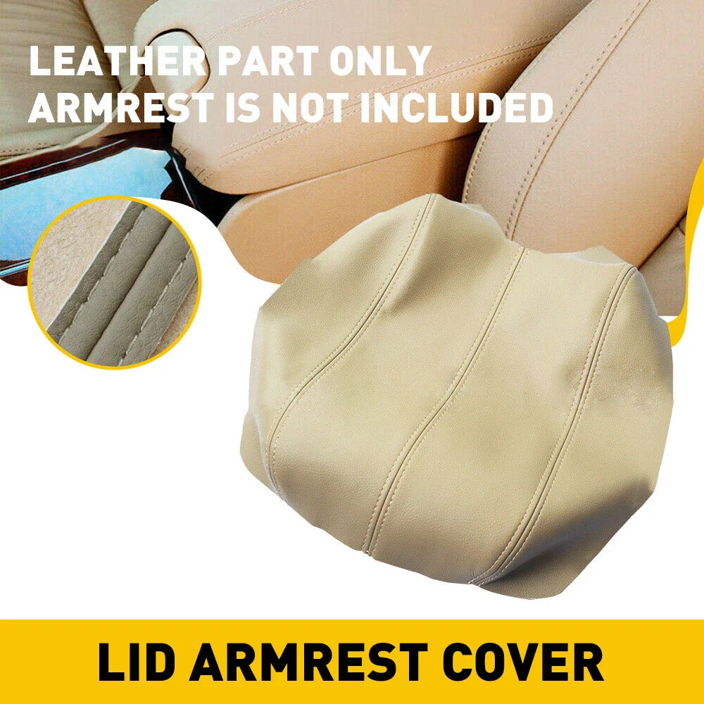Beige Leather Center Console Armrest Lid Cover for Honda Accord (2008-2012)