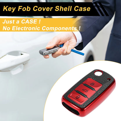 Red TPU Car Key Case for VW Up (2011–2023) - 3 Buttons