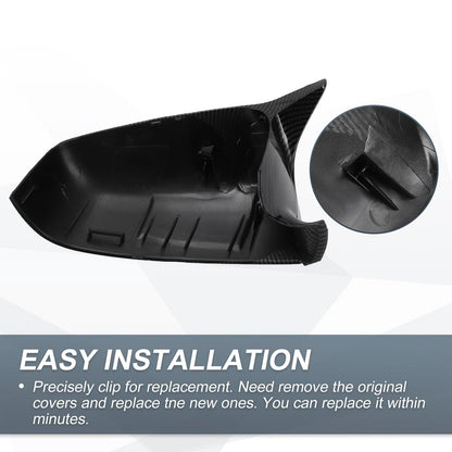 Rearview Mirror Cover Cap Black Carbon Fiber for BMW E60 E61 F10 F11 E63