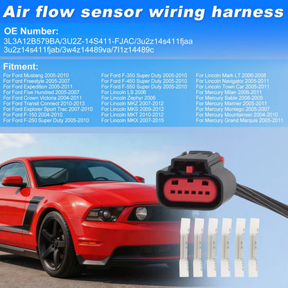 Mass Air Flow Sensor 6 Pin for Ford Mustang (2005–2010) No.3L3A12B579BA