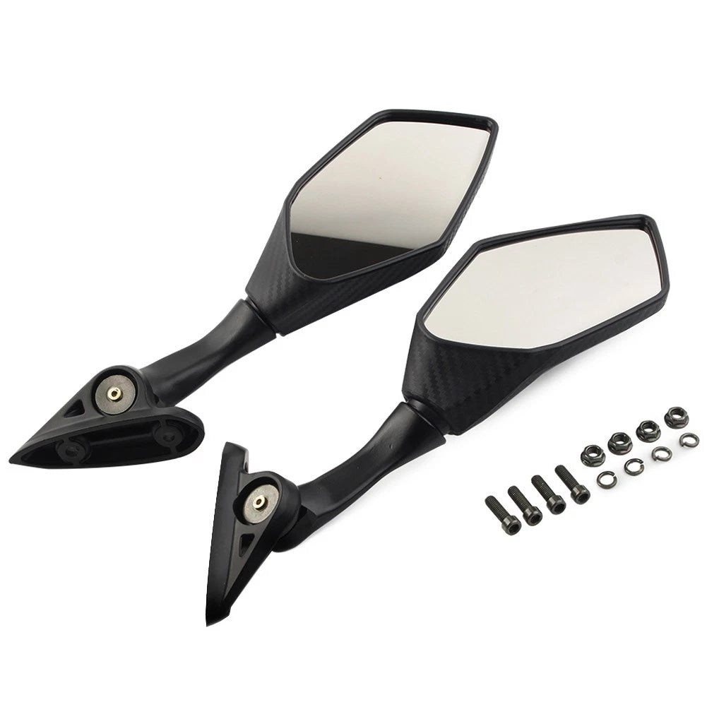 Motorcycle Rearview Mirrors for Yamaha YZF R3 R25 (2015–2024) Carbon Fiber Black
