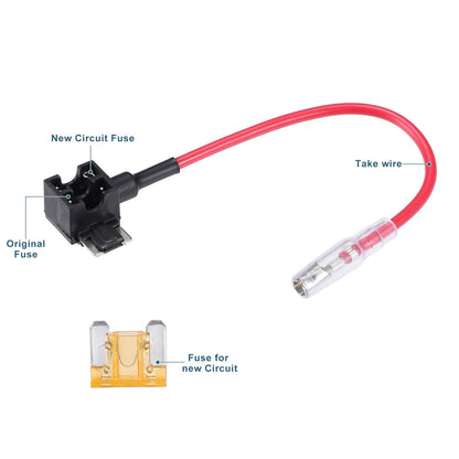 32V Low Profile Mini Fuse Adapters with 5A Fuses for Car (Various Years)