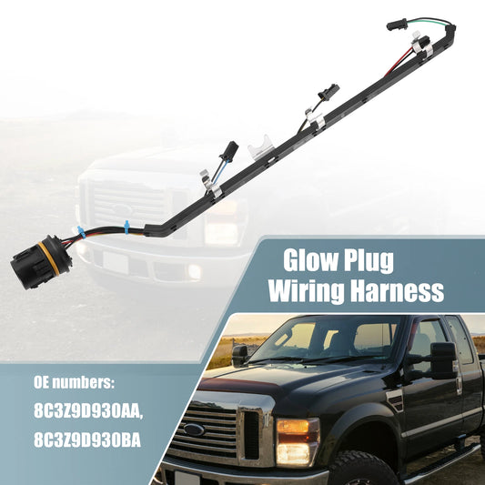 2X Glow Plug Wiring Harness 8C3Z9D930AA 8C3Z12A690BA for Ford F-250 F-350 (2008–2010)