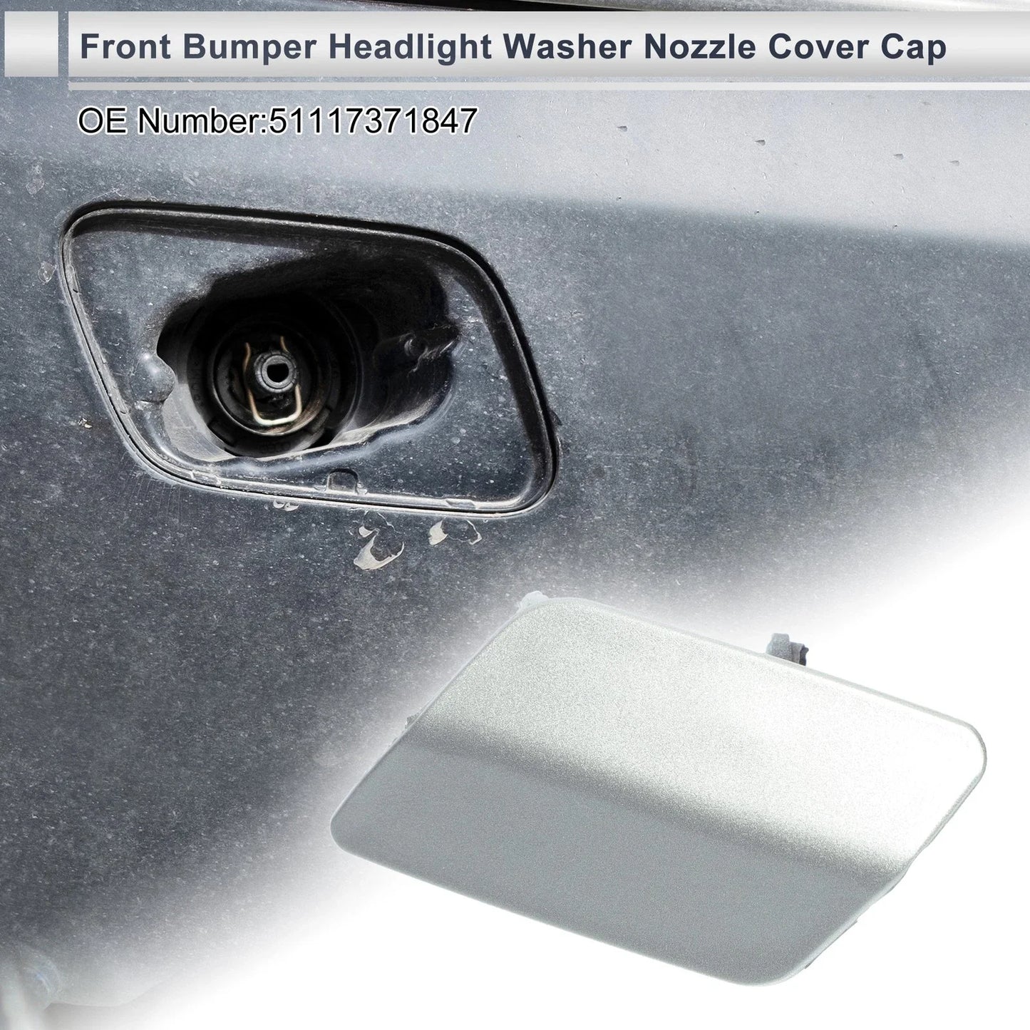 Front Left Bumper Headlight Washer Nozzle Cover Cap for BMW 335i GT