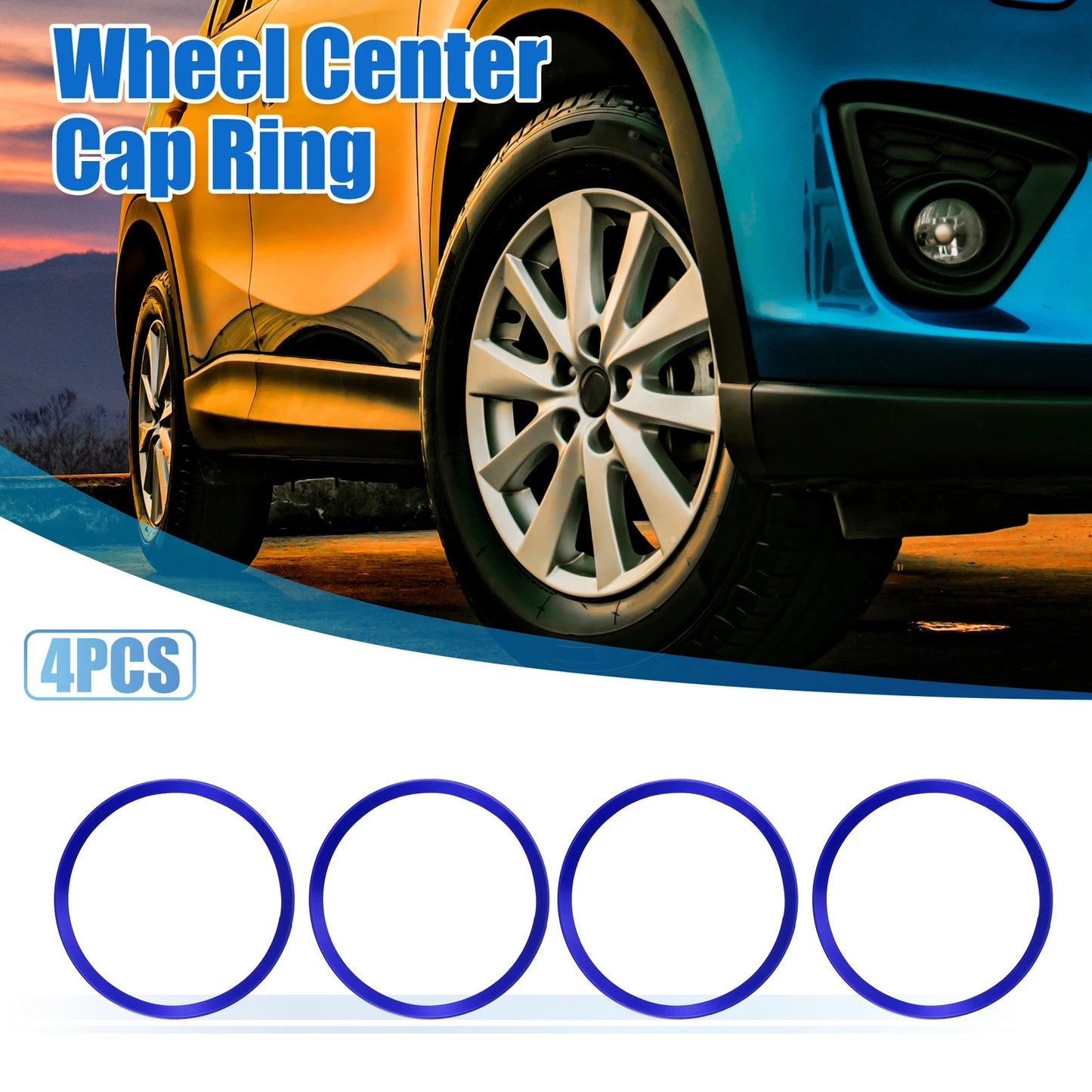 Set of 4 Wheel Rim Center Cap Hub Rings for Mazda 3 CX-30 (2019–2023) Blue