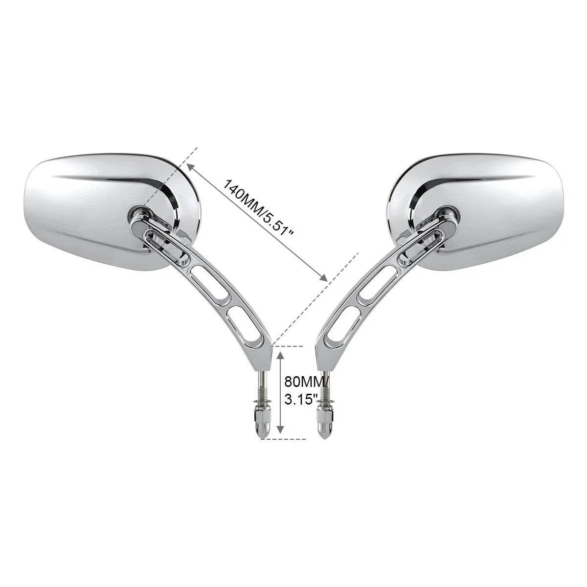 Chrome Rearview Mirrors for Harley CVO Tri Electra Street Glide Freewheeler