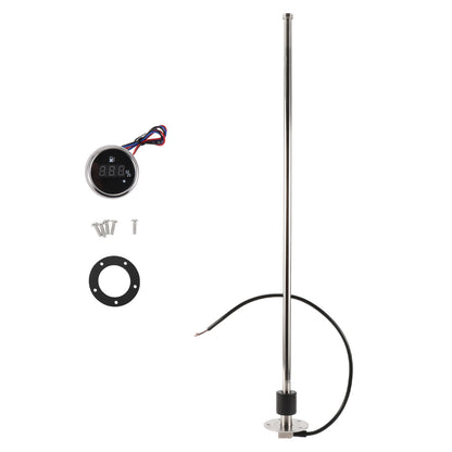 Fuel Sending Unit and Gauge Kit 0-190 Ohm 25.59" for Boat Car Vehicle