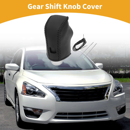 1 Pc Gear Shift Knob Cover for Nissan Altima (2019–2024) Black Faux Leather