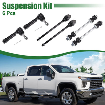 6pcs Front Suspension Kit Inner Outer Tie Rod End for Cadillac Escalade ESV (2007–2020)