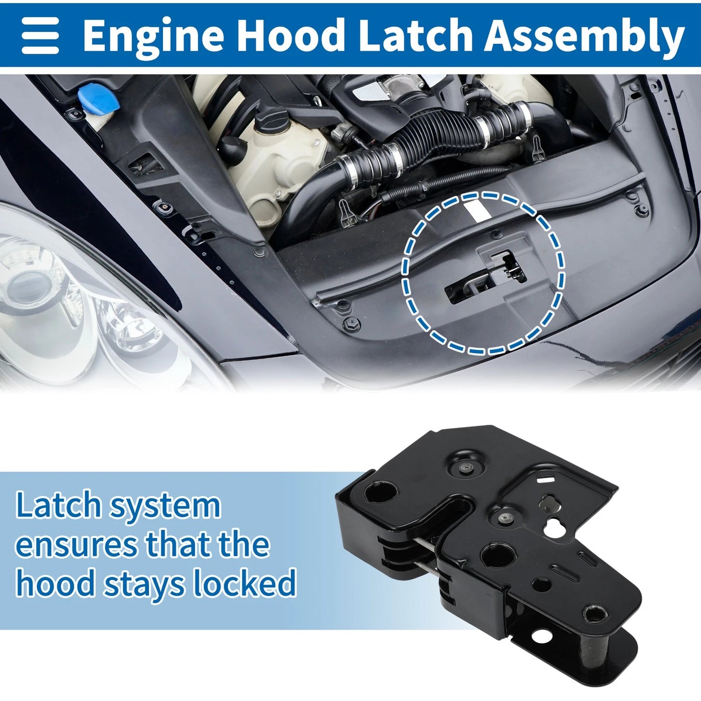 Hood Latch Assembly for Volkswagen Caddy (2004–2015) No. 6Q0823509B