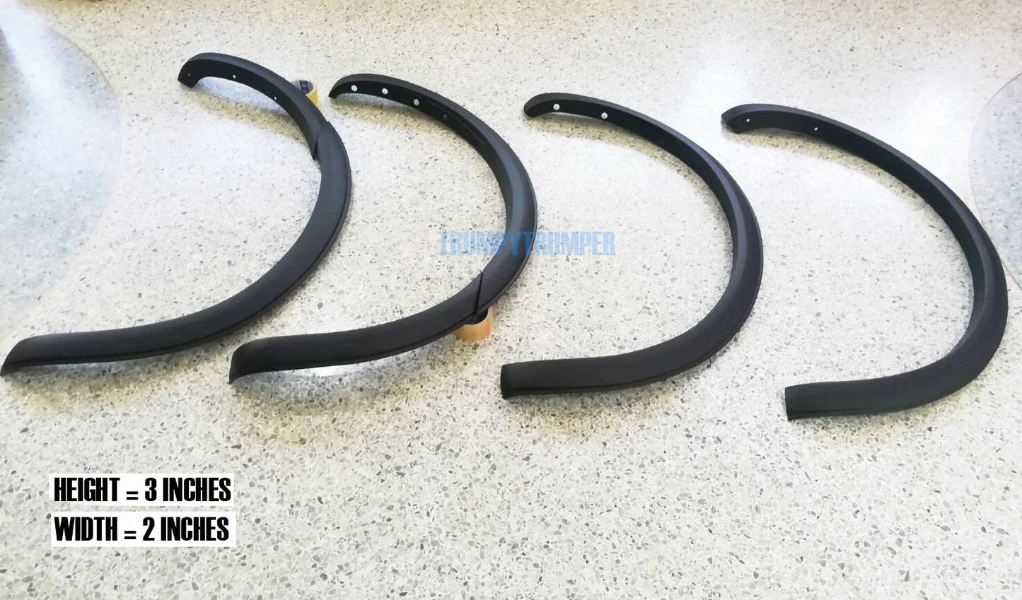 3" Matte Black Fender Flares Wheel Arches for Ford Ranger MK2 Wildtrak (2015-2018)