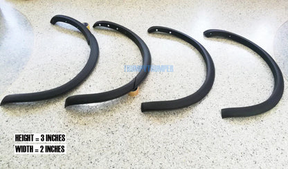 3" Matte Black Fender Flares Wheel Arches for Ford Ranger MK2 Wildtrak (2015-2018)