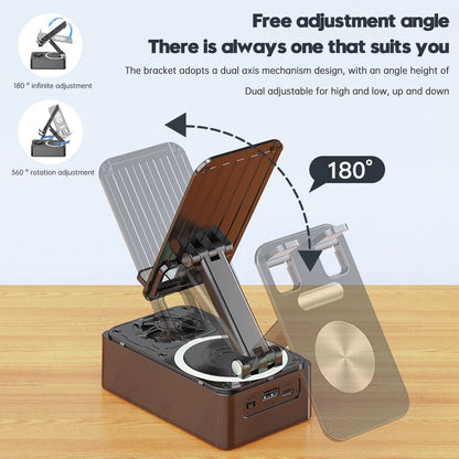 4 in 1 Phone Holder Bluetooth Speaker Wireless Charger Power Bank