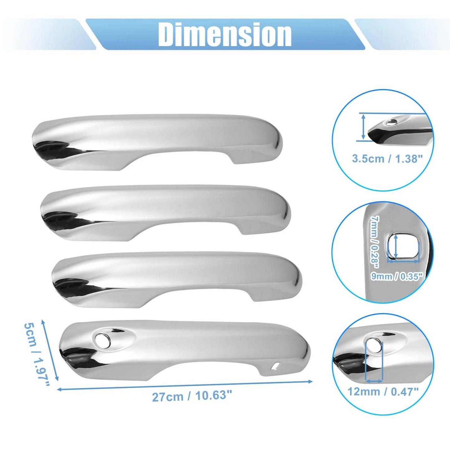Set of 4 Exterior Door Handle Cover Trim for Ford Explorer (2020–2022)