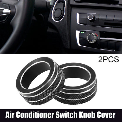 2 Pcs Air Conditioner Switch Knob Cover for Toyota Yaris (2010–2017) Black