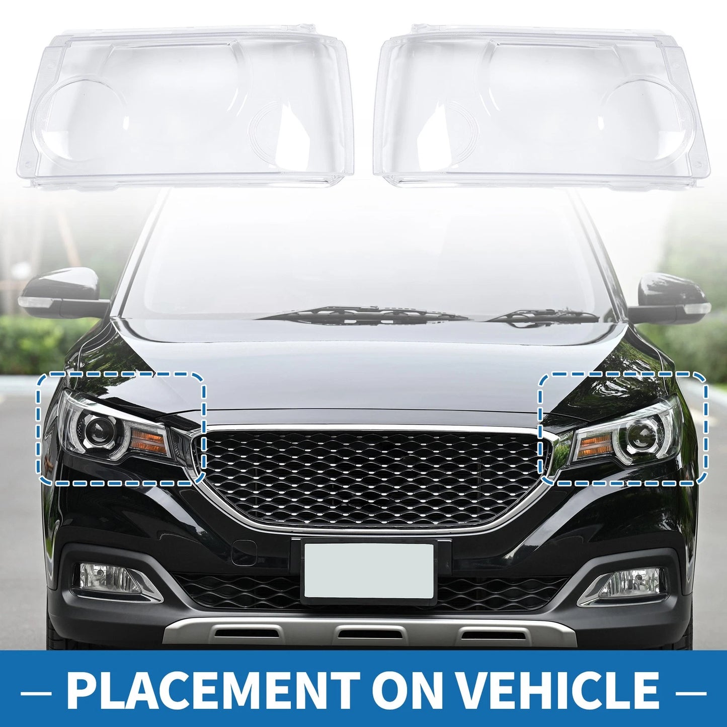 Pair Headlight Lens Covers for Land Rover Range Rover Sport (2005–2013)