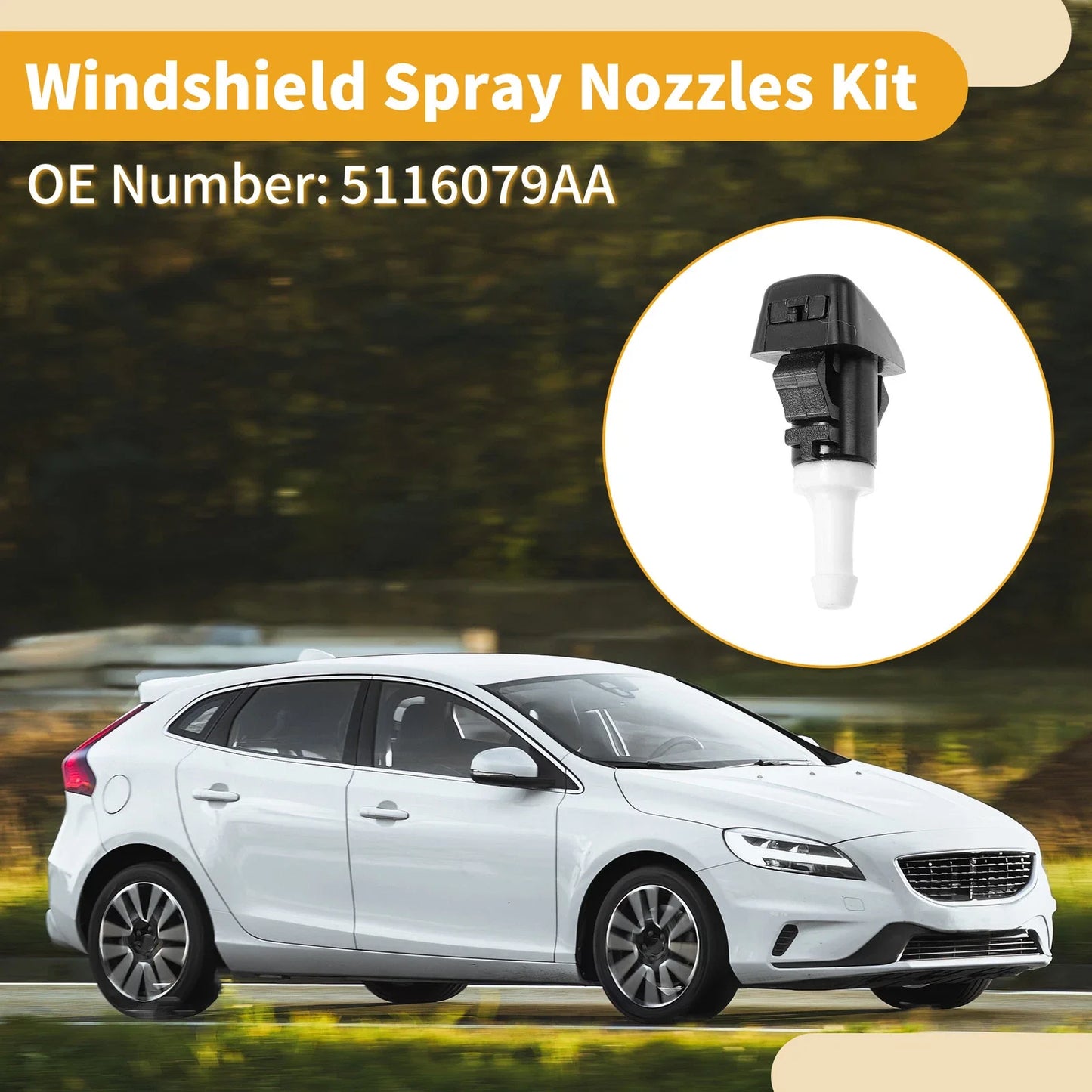 Windshield Washer Nozzle Kit 2 x Gaskets for Dodge Ram (2009-2010)