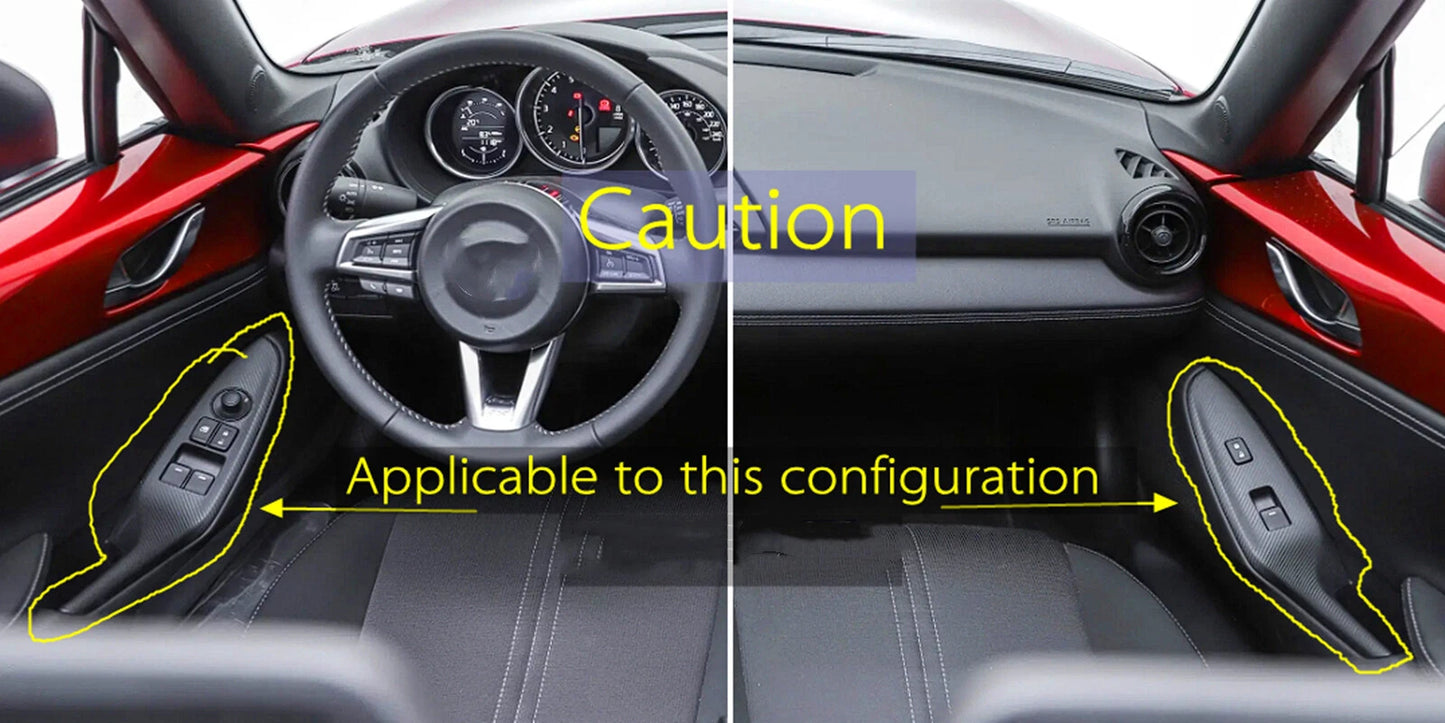 1 Pair Carbon Fiber Window Lift Trim Cover for Mazda MX-5 Miata (2016-2024)