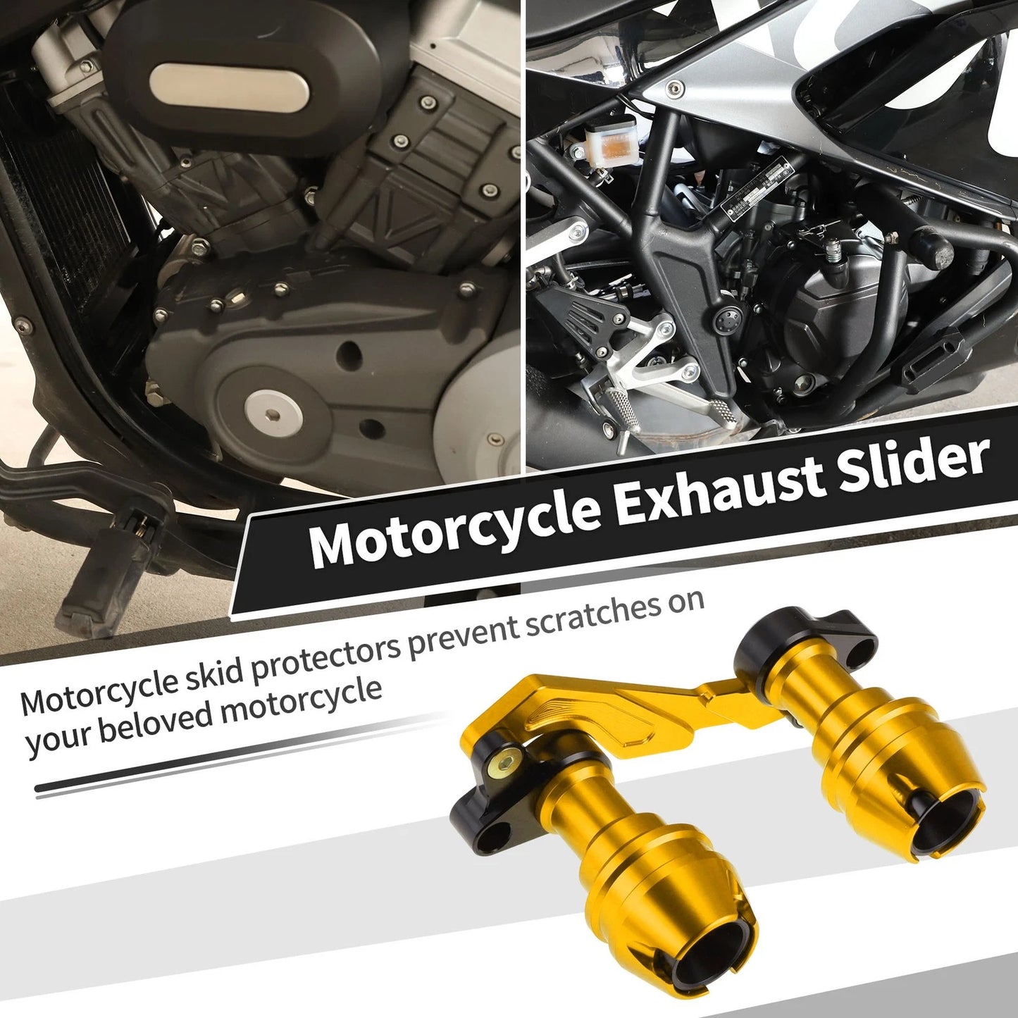 Frame Slider Anti-Crash Protector for Motorcycles 175mm Aluminum Alloy Gold