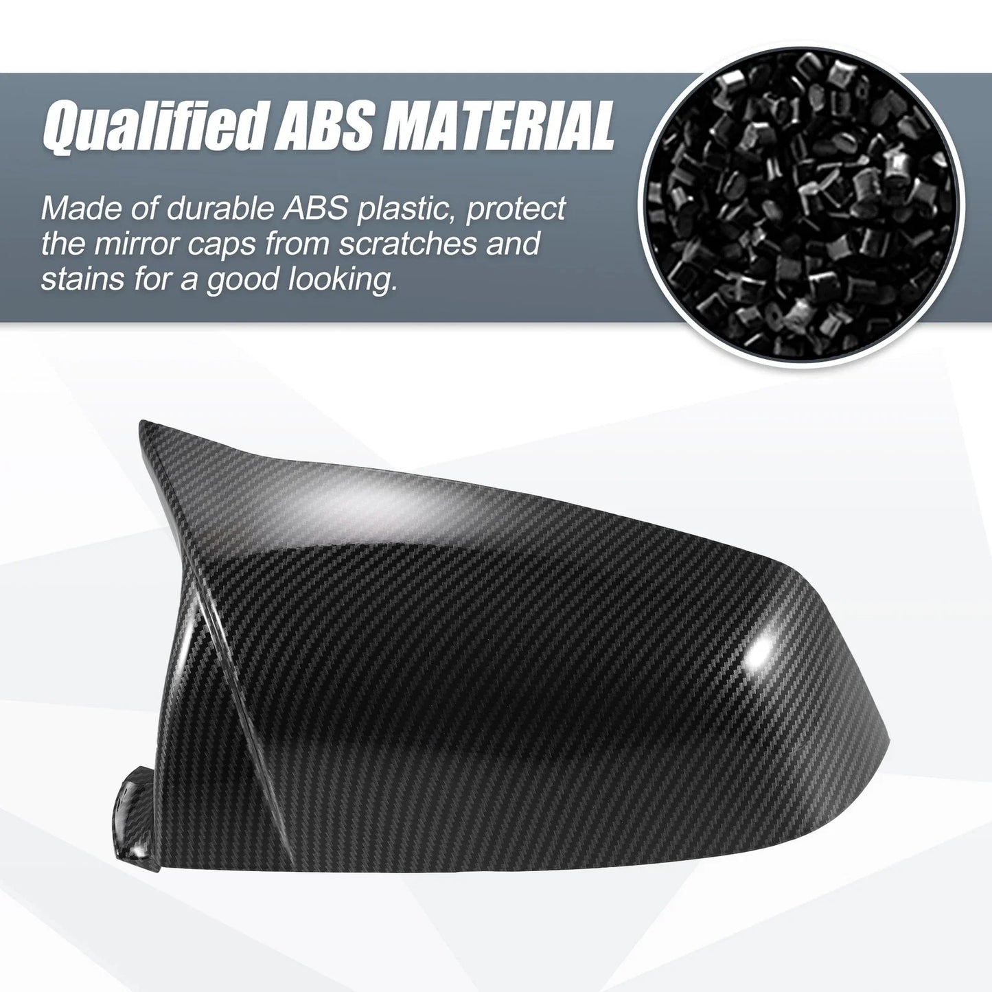 Rearview Mirror Cover Cap Black CF for BMW 5/6/7 Series F01 F02