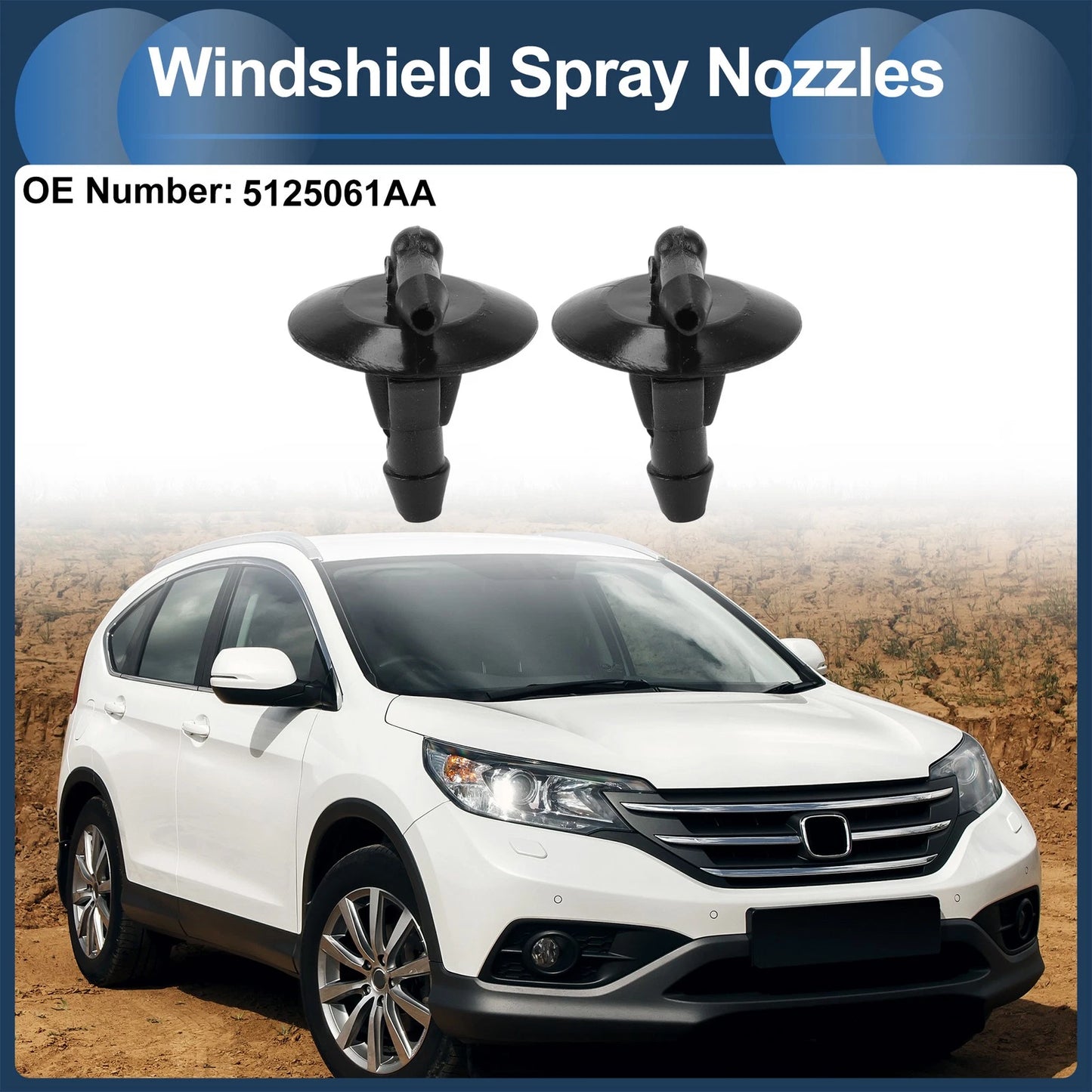Set of 1 Windshield Washer Nozzle with Fluid Hose for Dodge Sprinter (2007–2018) No. 5125061AA